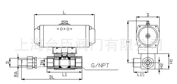 Q614F气动高压三通球阀