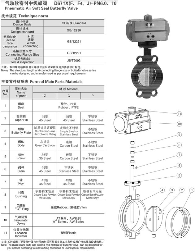 气动衬胶蝶阀图