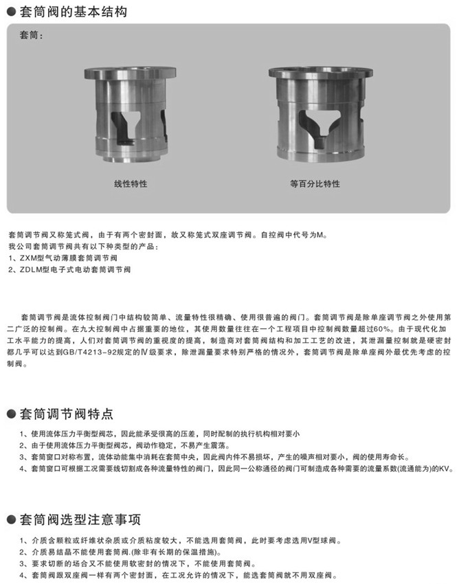 气动套筒调节阀图